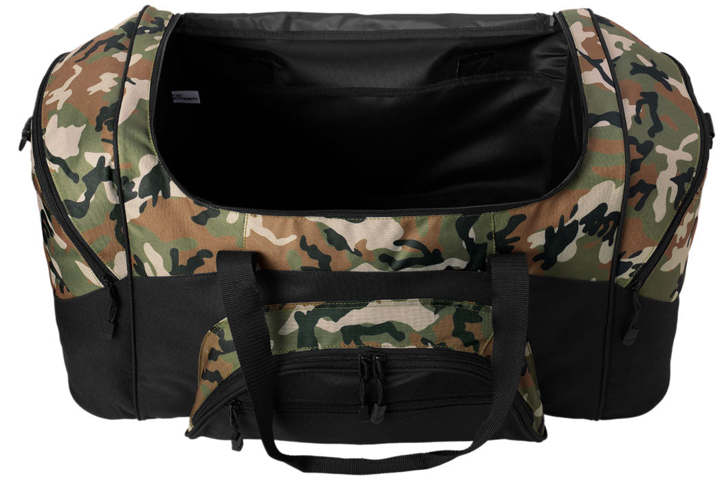 George Mason University Large Camo Duffel Bag GMU Patriots Suitcase or Sports Gear Bag