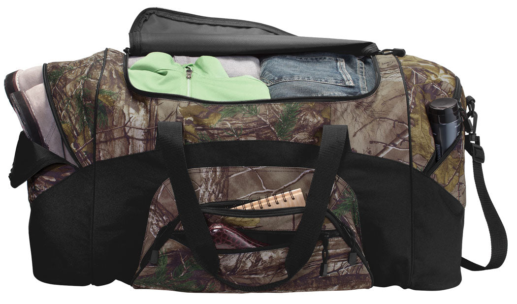 University of Nebraska Logo Duffel Bag Camo Large Huskers Suitcase Travel Bag or Sports Gear Bag