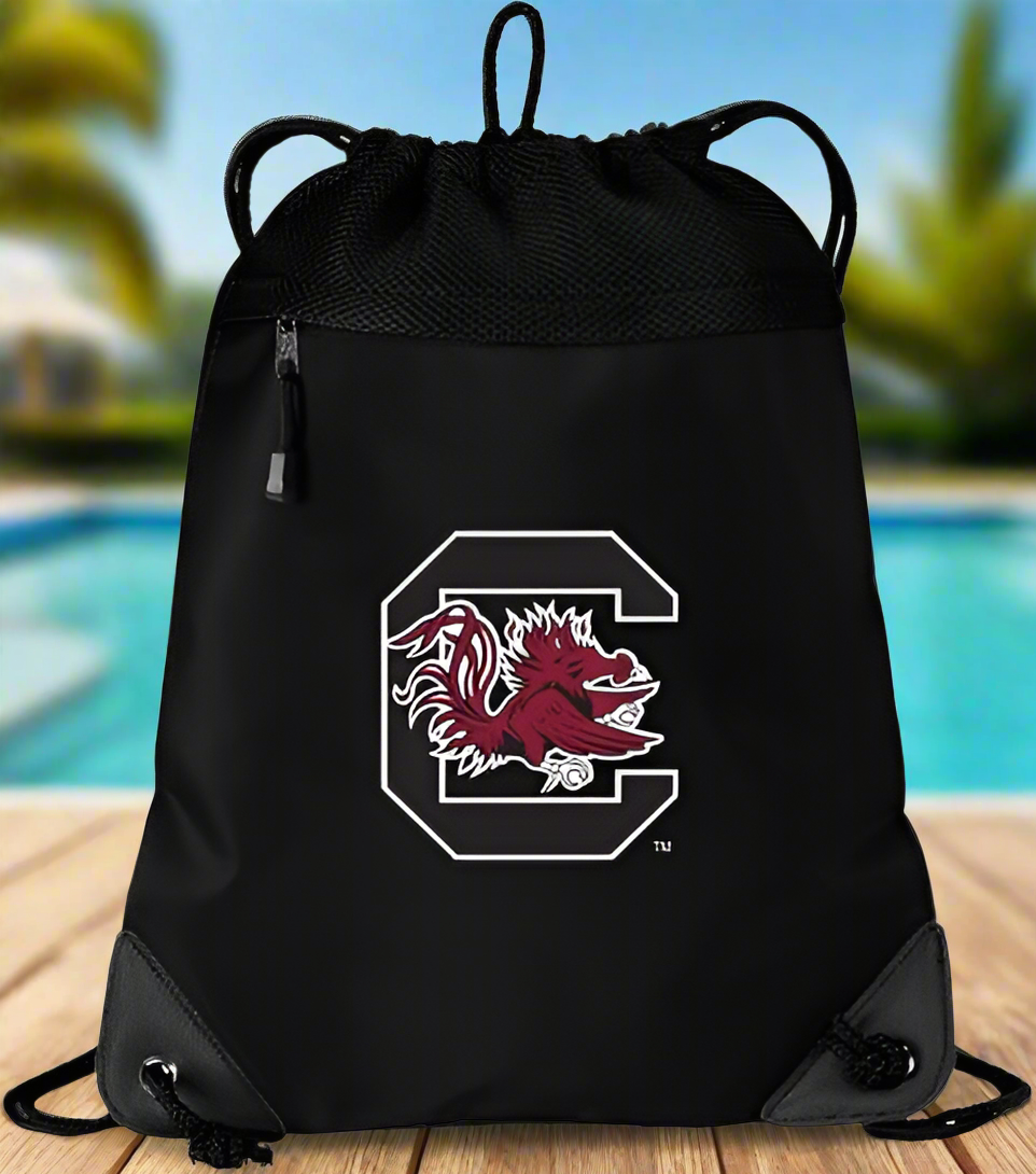 University of South Carolina Drawstring Backpack USC Gamecocks Cinch Pack - Mesh & Microfiber