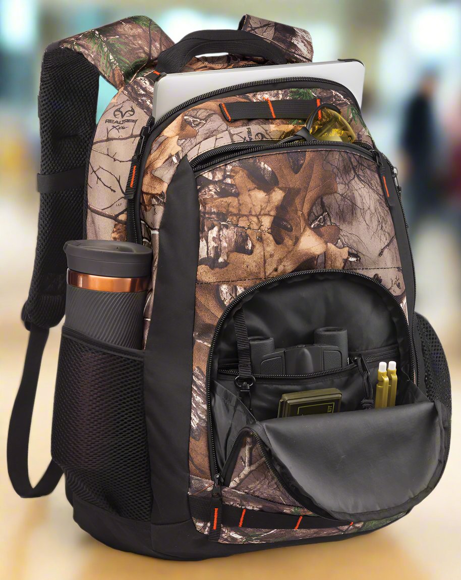 College Logo Camo Laptop Backpack