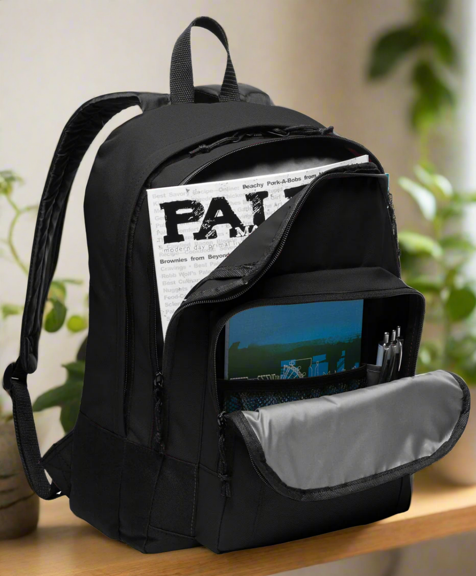 college logo backpack