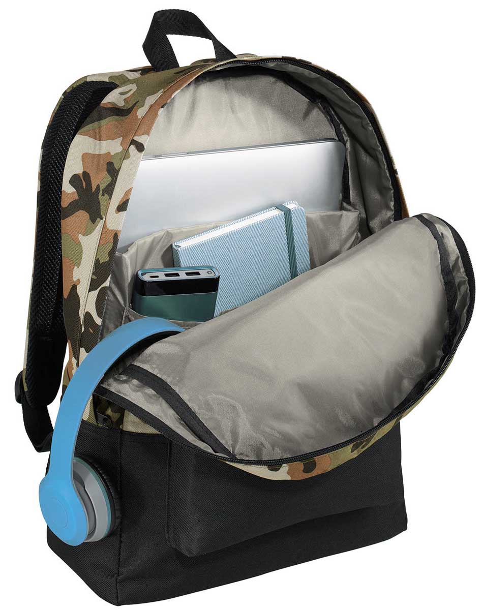 College Logo Camo Backpack