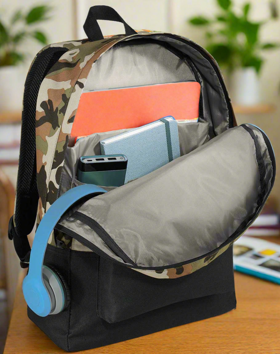 College Logo Camo Backpack