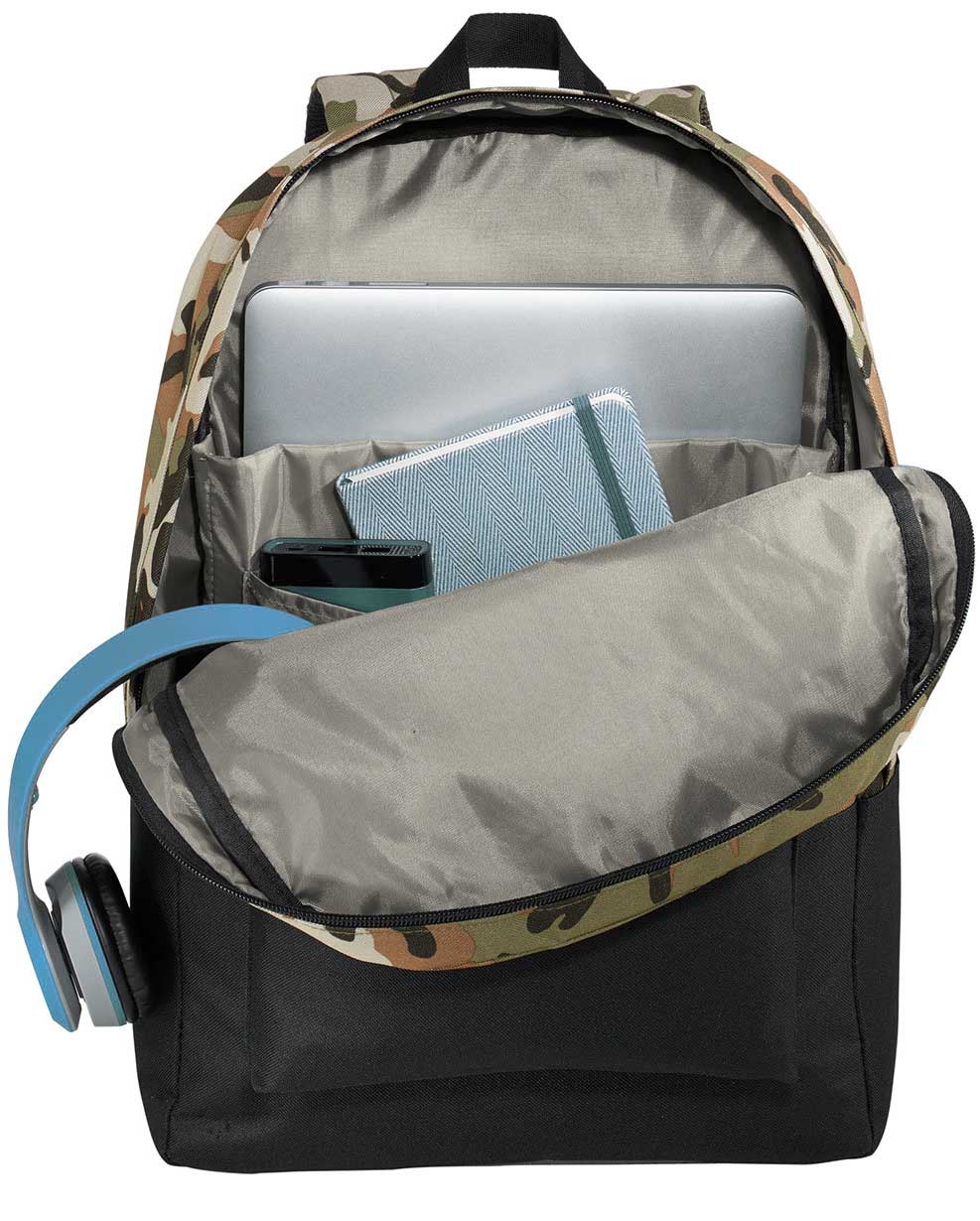 College Logo Camo Backpack