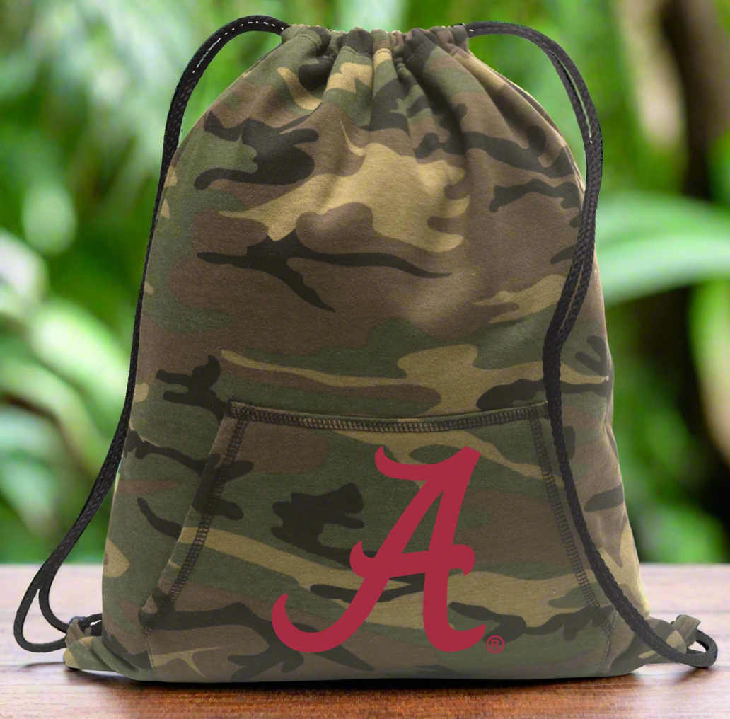 University of Alabama Camo Drawstring Backpack Alabama Hoody Style Cinch Pack Bag