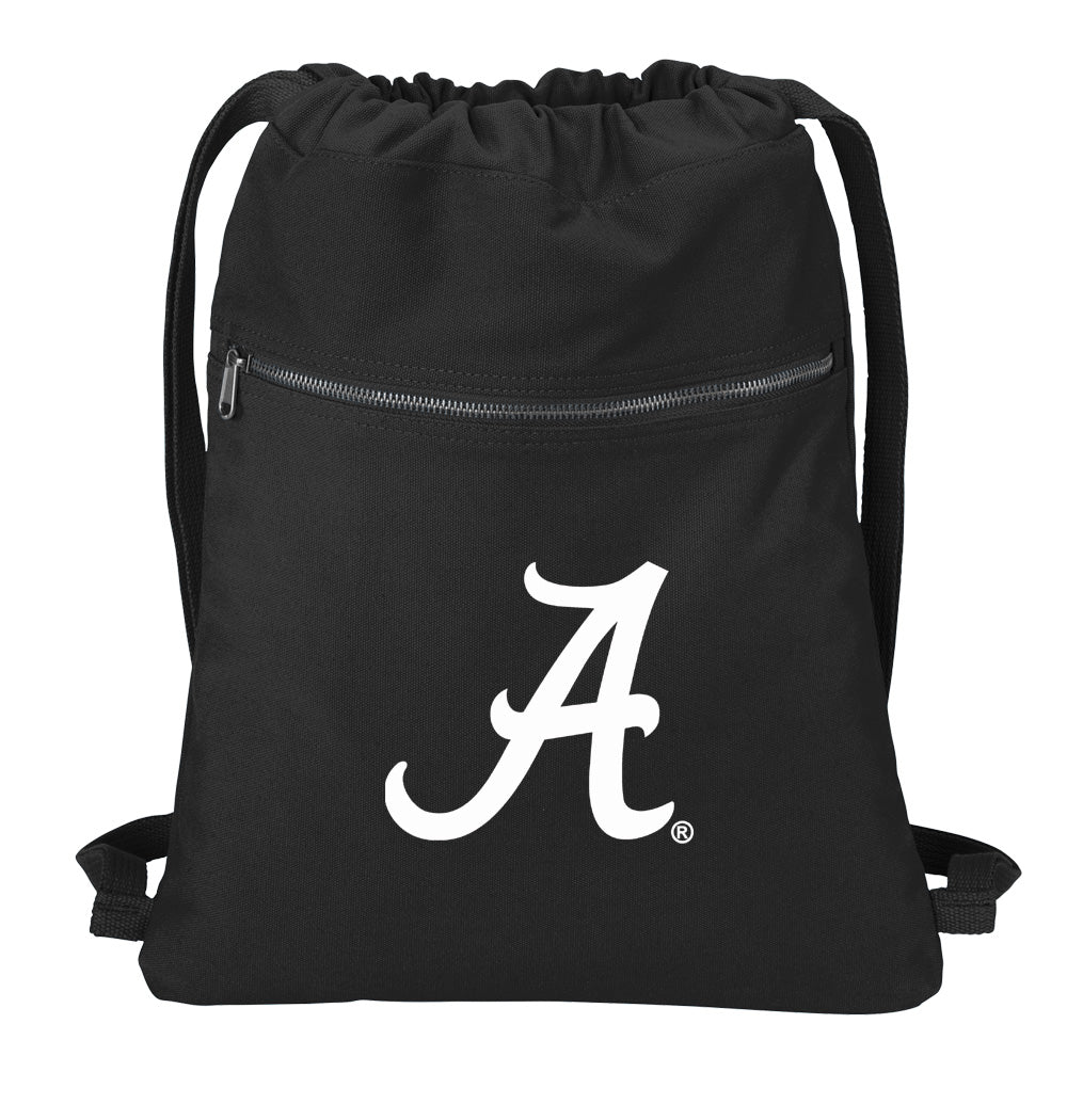 University of Alabama Canvas Drawstring Backpack Alabama Cotton Cinch Pack Bag