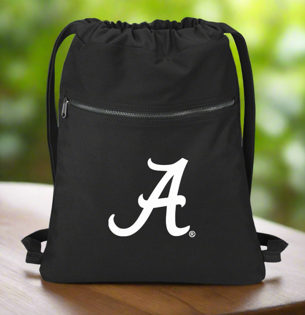 University of Alabama Canvas Drawstring Backpack Alabama Cotton Cinch Pack Bag