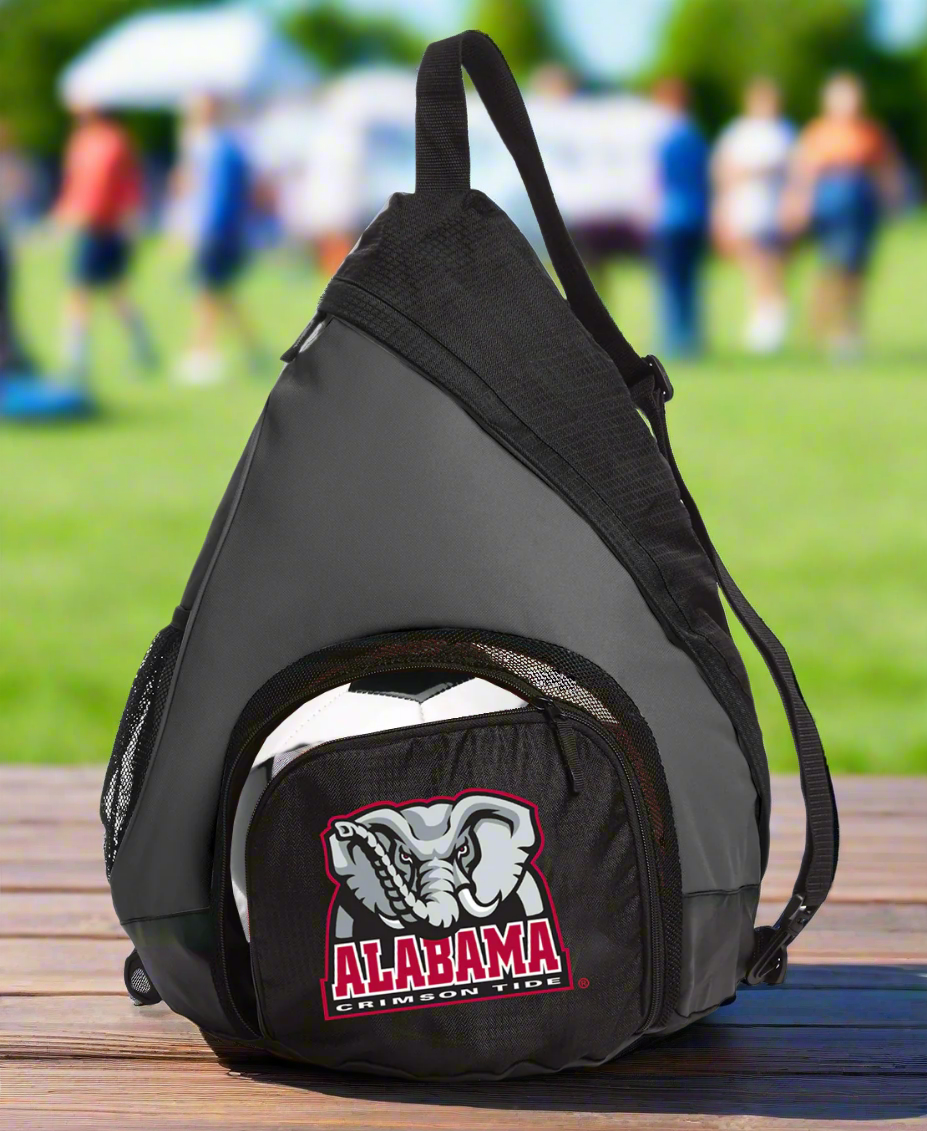 Alabama Sling Backpack University of Alabama Bag with Soccer Ball or Volleyball Bag Sports Gear Compartment Practice Bag