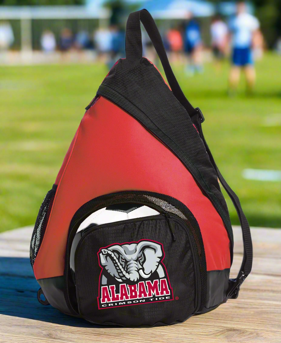 Alabama Sling Backpack University of Alabama Bag with Soccer Ball or Volleyball Bag Sports Gear Compartment Practice Bag