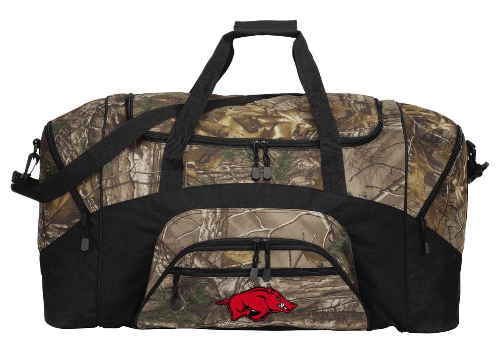 University of Arkansas Camo Large Duffel Bag Arkansas Razorbacks Suitcase Travel Bag or Sports Gear Bag