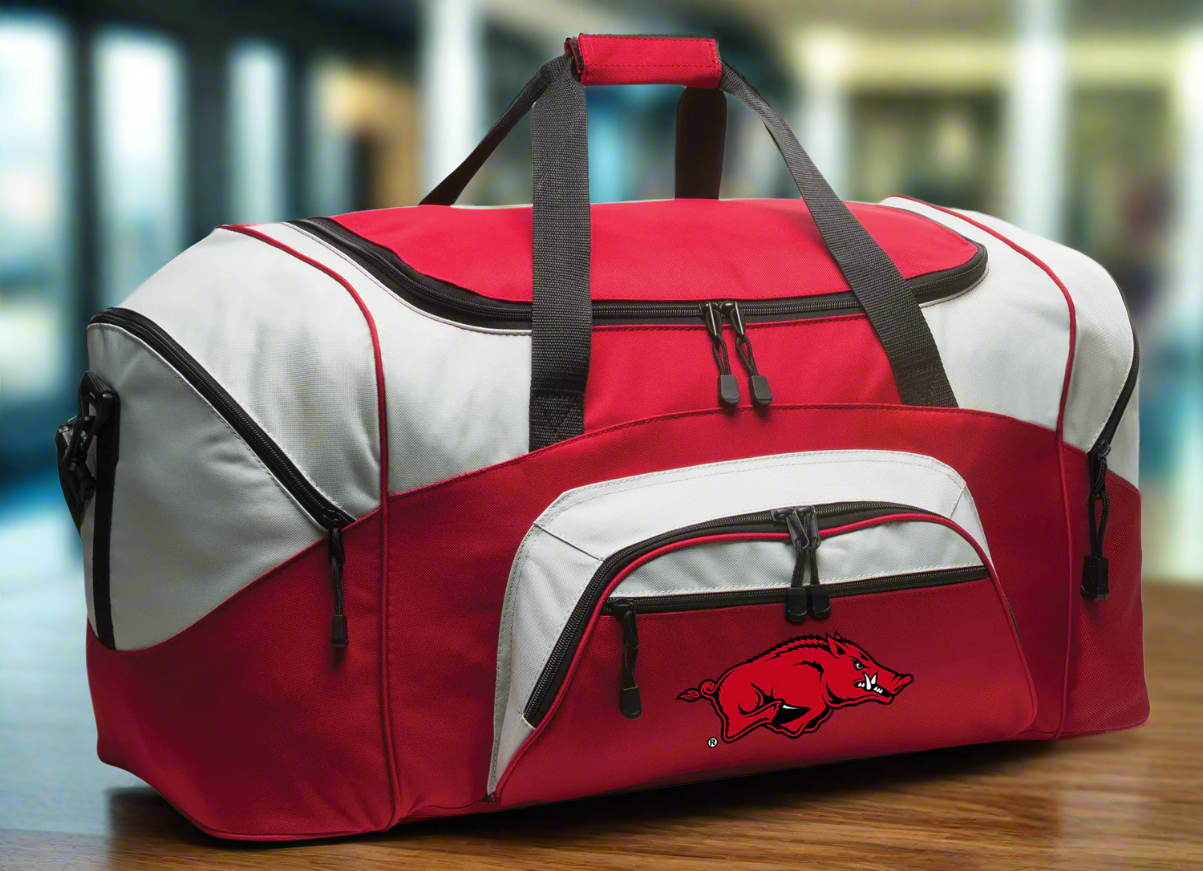 University of Arkansas Large Duffel Bag Arkansas Razorbacks Suitcase Luggage Bag