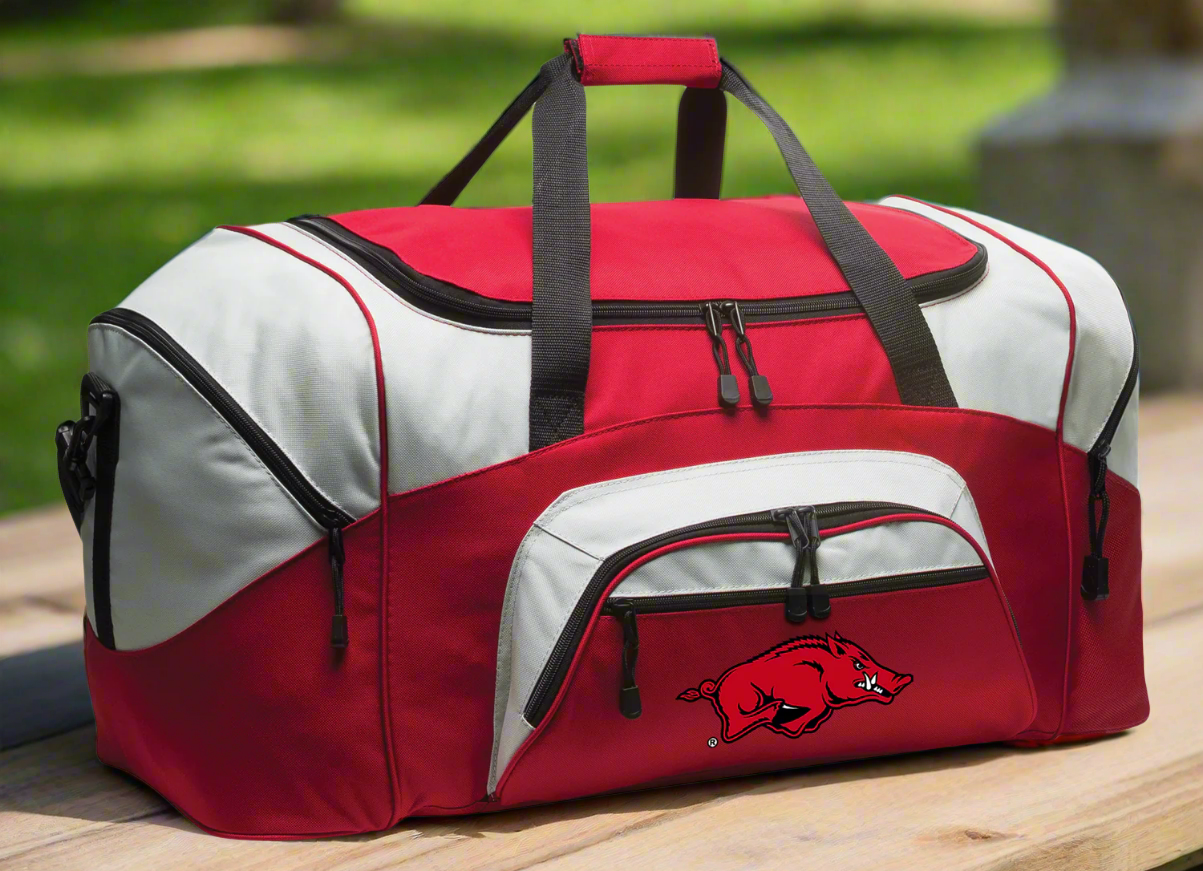 University of Arkansas Large Duffel Bag Arkansas Razorbacks Suitcase Luggage Bag