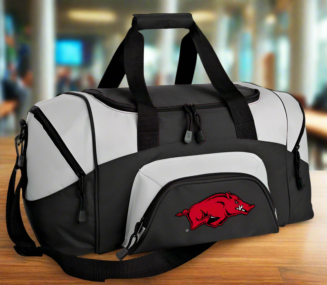 University of Arkansas Small Duffel Bag Arkansas Razorbacks Carryon Suitcase or Gym Bag