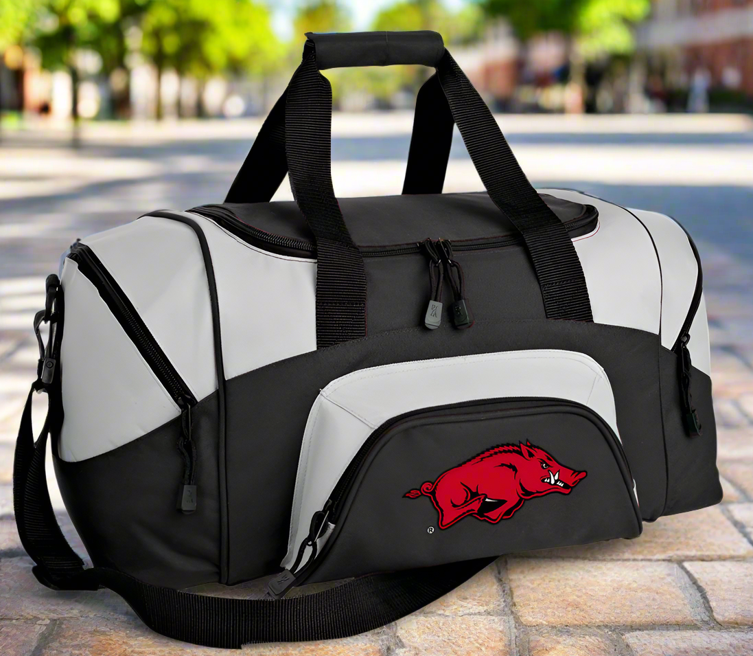 University of Arkansas Small Duffel Bag Arkansas Razorbacks Carryon Suitcase or Gym Bag