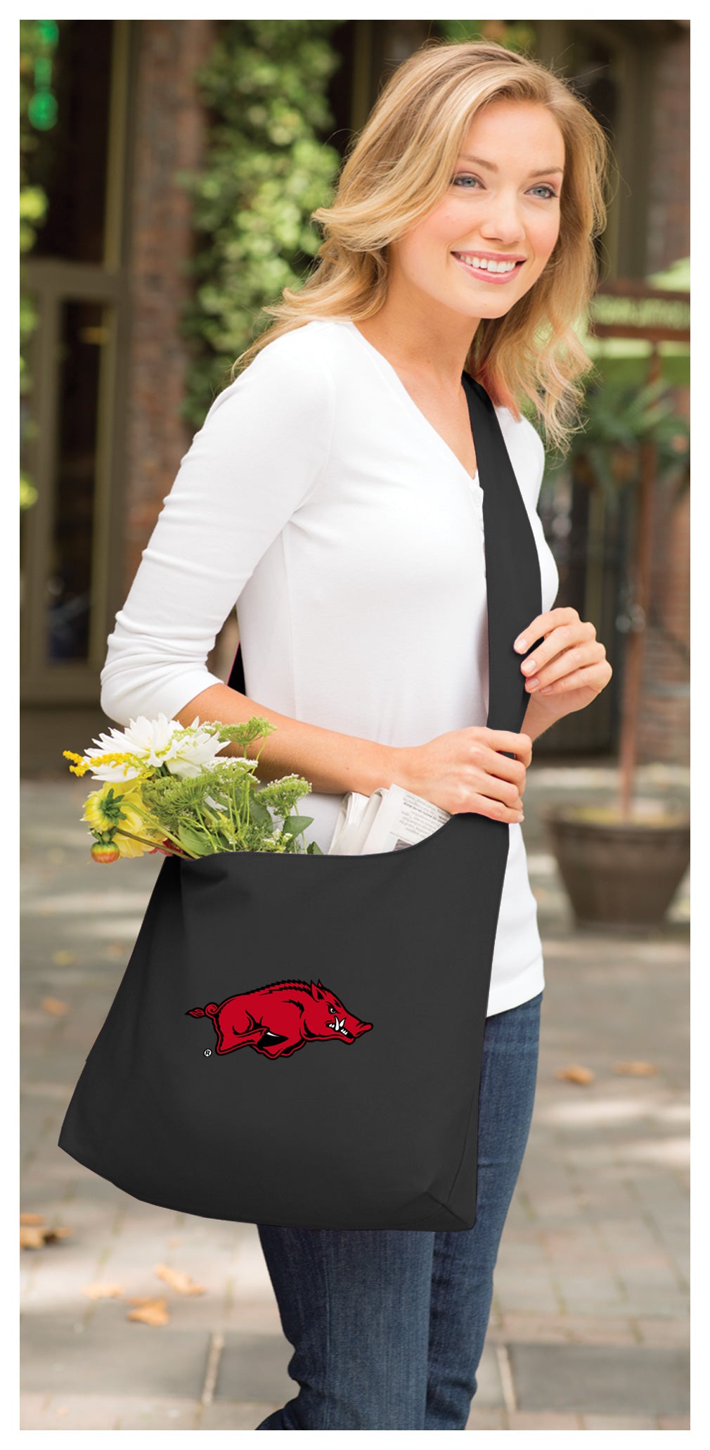 University of Arkansas Cross Body Bag Arkansas Razorbacks Shoulder Tote Bag - Sling Style