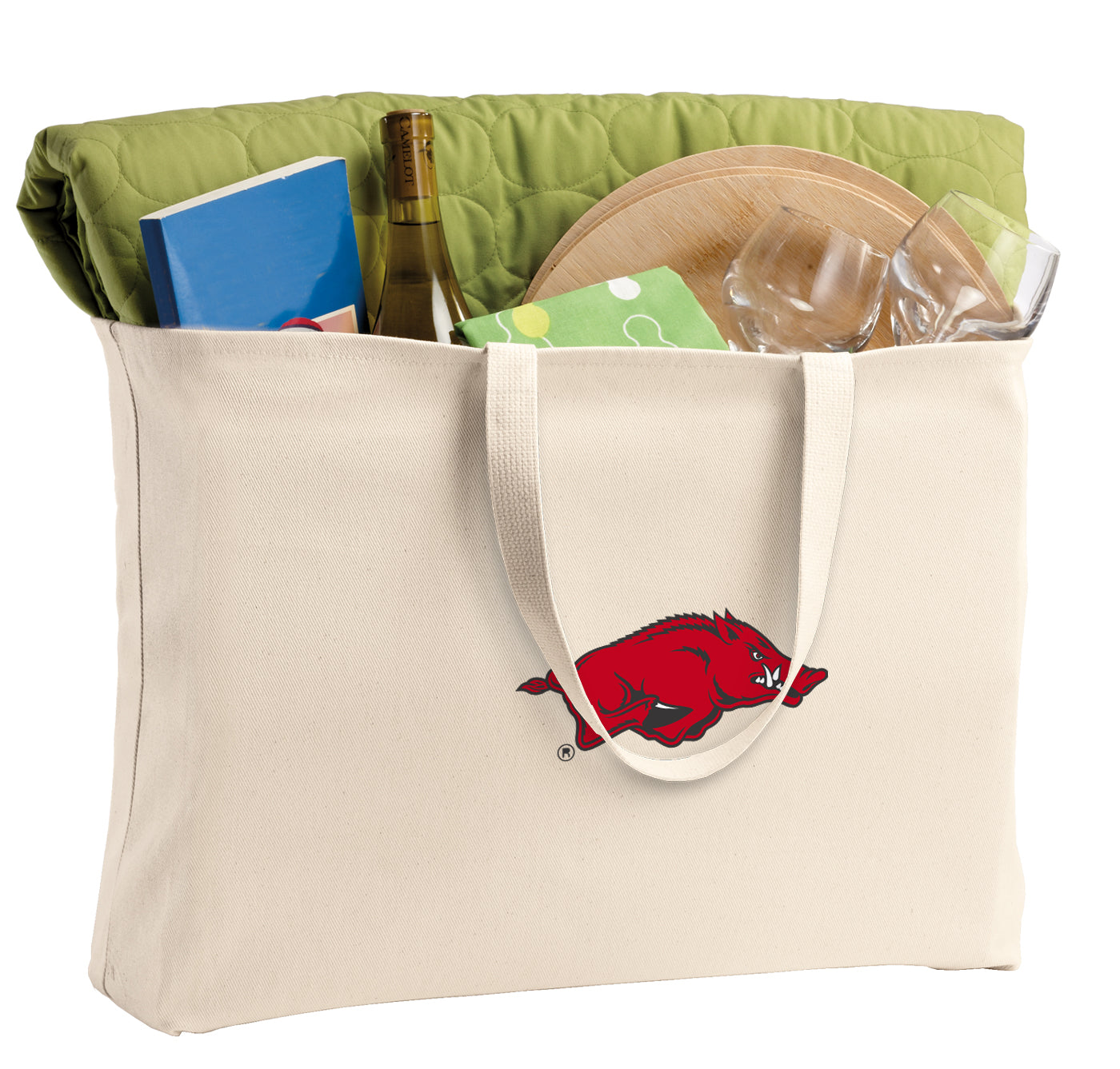 University of Arkansas Large Tote Bag Arkansas Razorbacks Jumbo Tote for Beach Pool or Travel