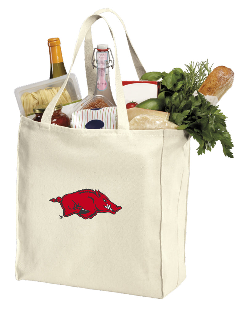 University of Arkansas Grocery Shopping Bag Arkansas Razorbacks Reusable Cotton Bag