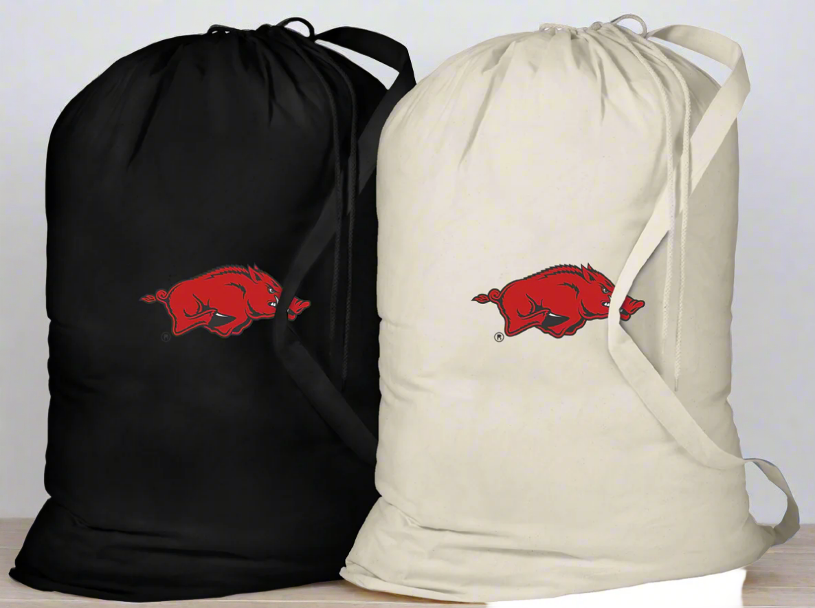 University of Arkansas Laundry Bags 2 PC Set Arkansas Razorbacks Clothes Bags