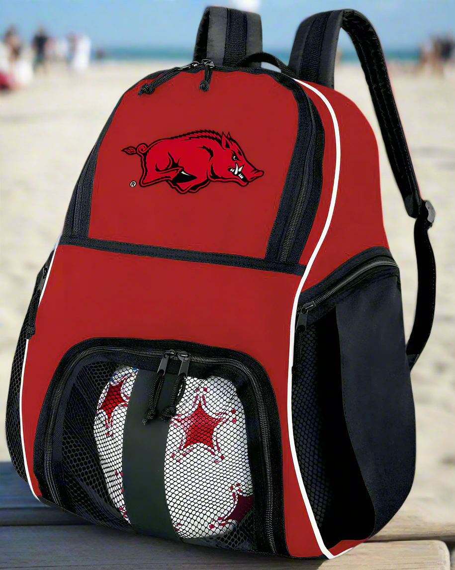 University of Arkansas Soccer Ball Backpack or Arkansas Razorbacks Volleyball Sports Gear Bag