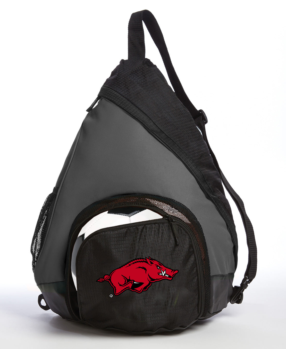 University of Arkansas Sling Backpack Arkansas Razorbacks Bag with Soccer Ball or Volleyball Bag Sports Gear Compartment Practice Bag