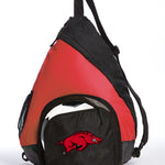 University of Arkansas Sling Backpack Arkansas Razorbacks Bag with Soccer Ball or Volleyball Bag Sports Gear Compartment Practice Bag