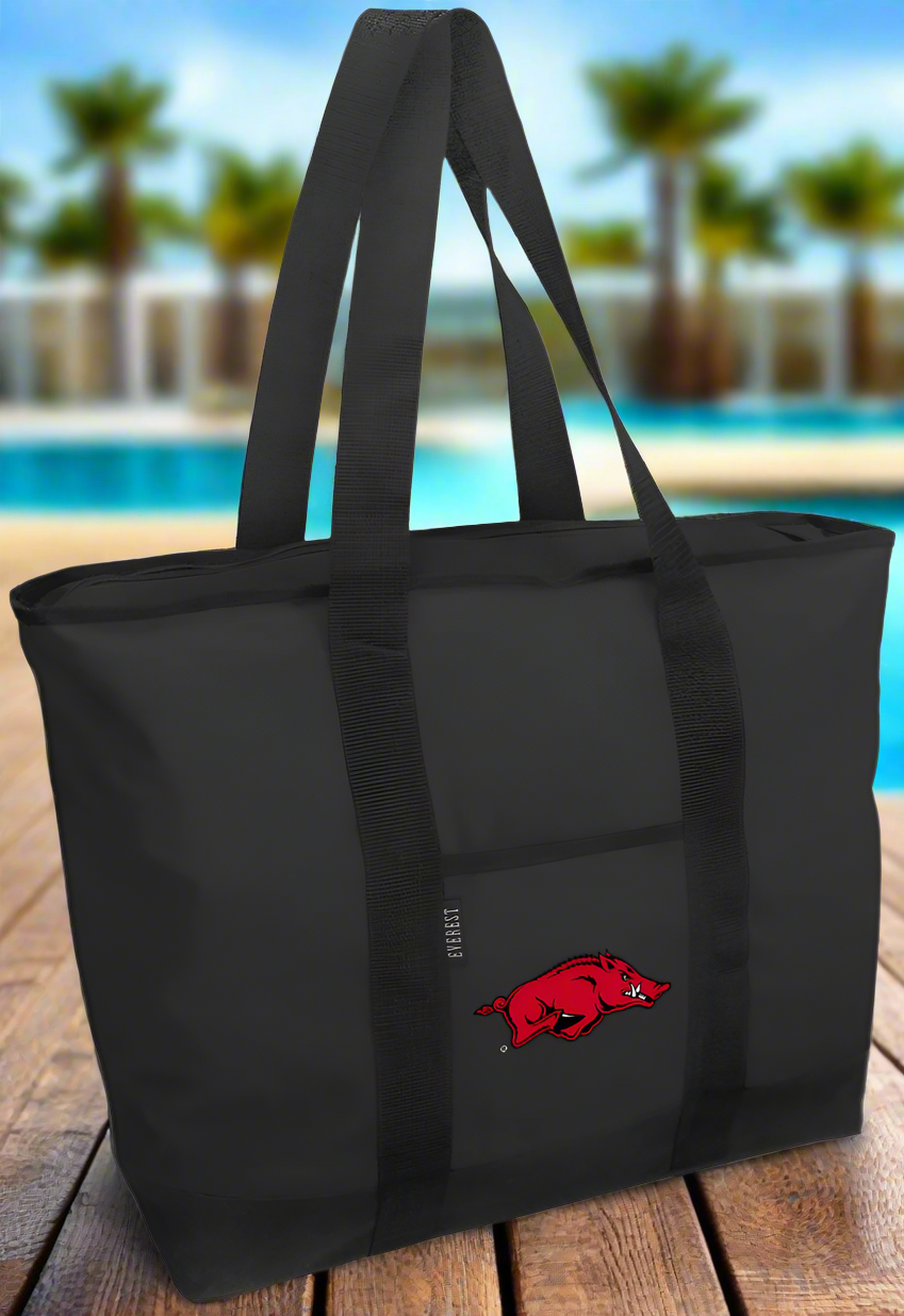 University of Arkansas Tote Bag Arkansas Razorbacks Large Zippered Tote