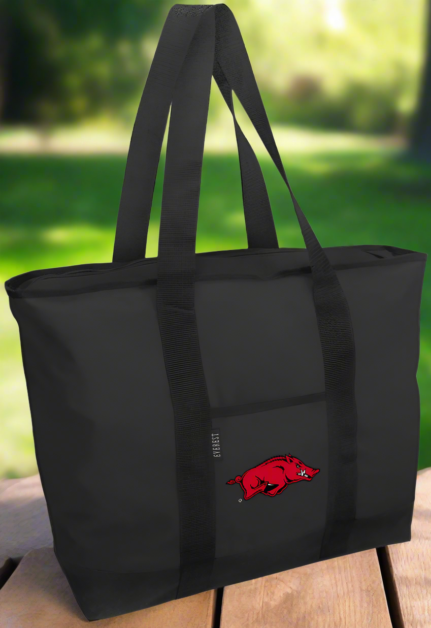 University of Arkansas Tote Bag Arkansas Razorbacks Large Zippered Tote