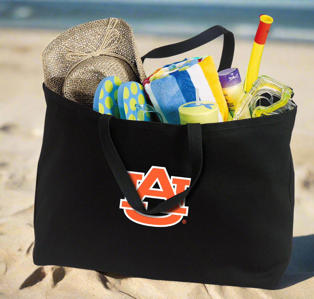 Auburn Large Tote Bag Auburn University Jumbo Tote for Beach Pool or Travel