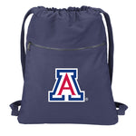 University of Arizona Canvas Drawstring Backpack Arizona Wildcats Cotton Cinch Pack Bag