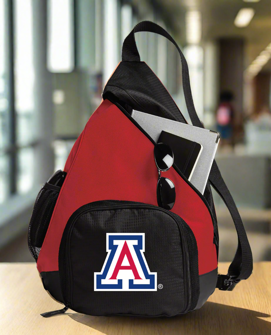 University of Arizona Sling Backpack Arizona Wildcats Bag with Soccer Ball or Volleyball Bag Sports Gear Compartment Practice Bag