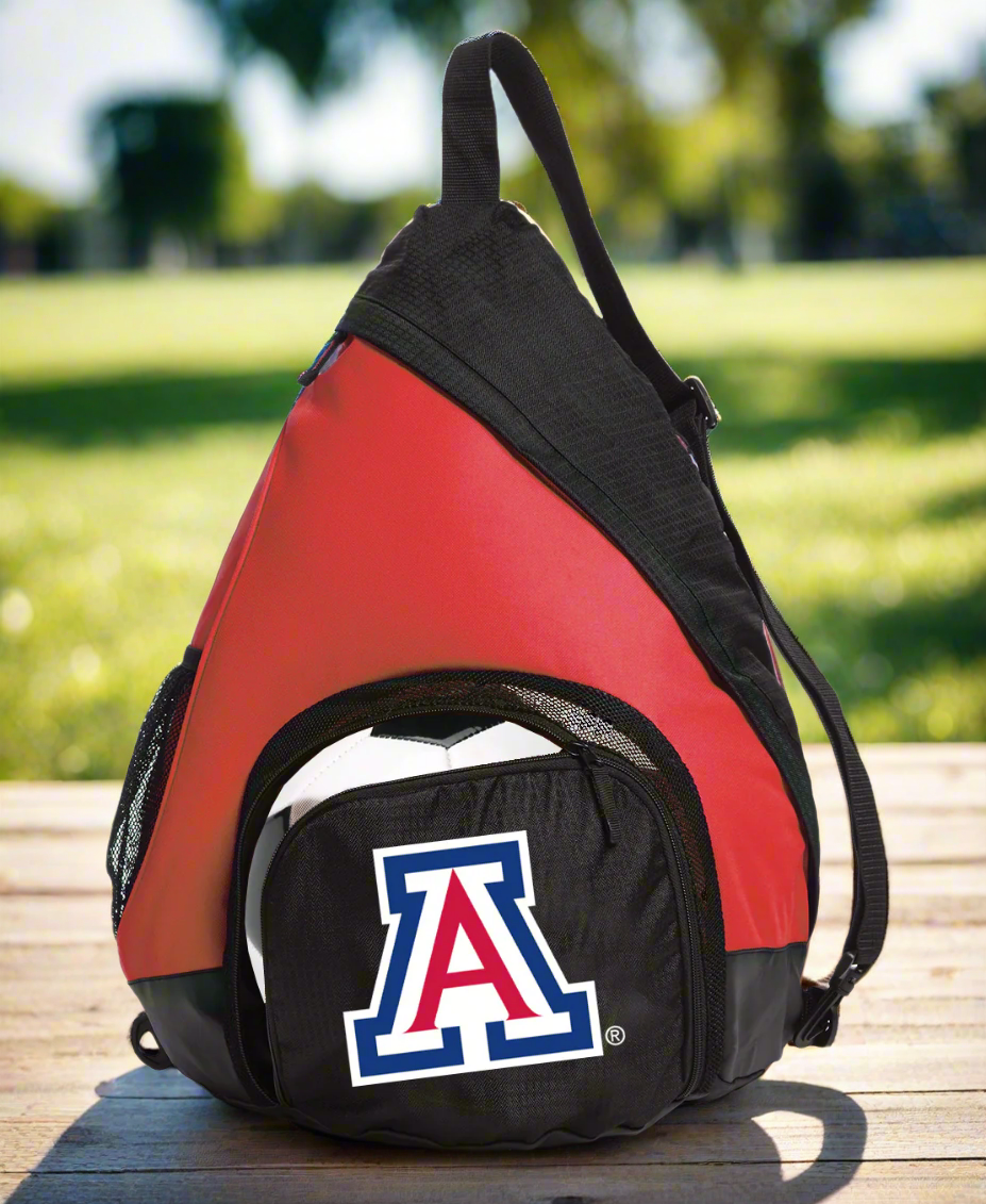 University of Arizona Sling Backpack Arizona Wildcats Bag with Soccer Ball or Volleyball Bag Sports Gear Compartment Practice Bag