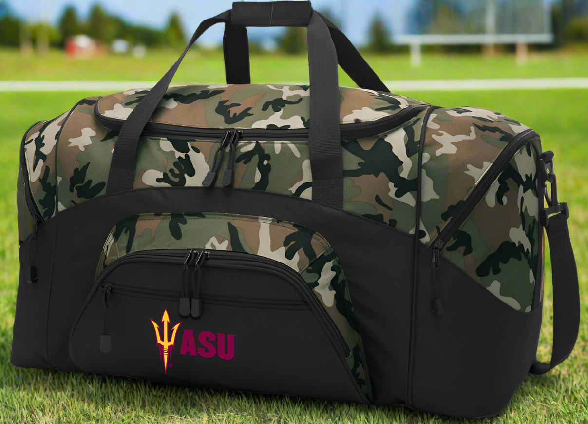 Arizona State Large Camo Duffel Bag ASU Suitcase or Sports Gear Bag