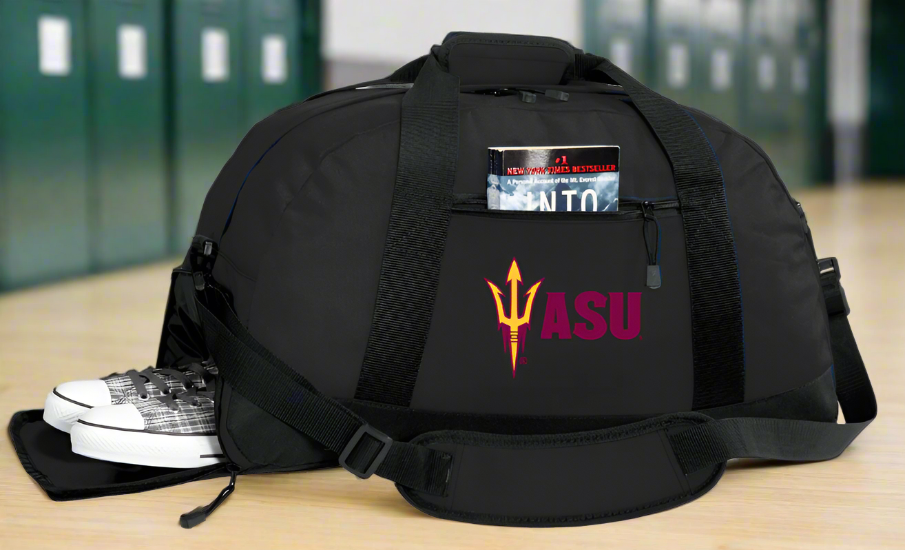 Arizona State Duffel Bag ASU Gym or Sports Bag with Shoe Pocket