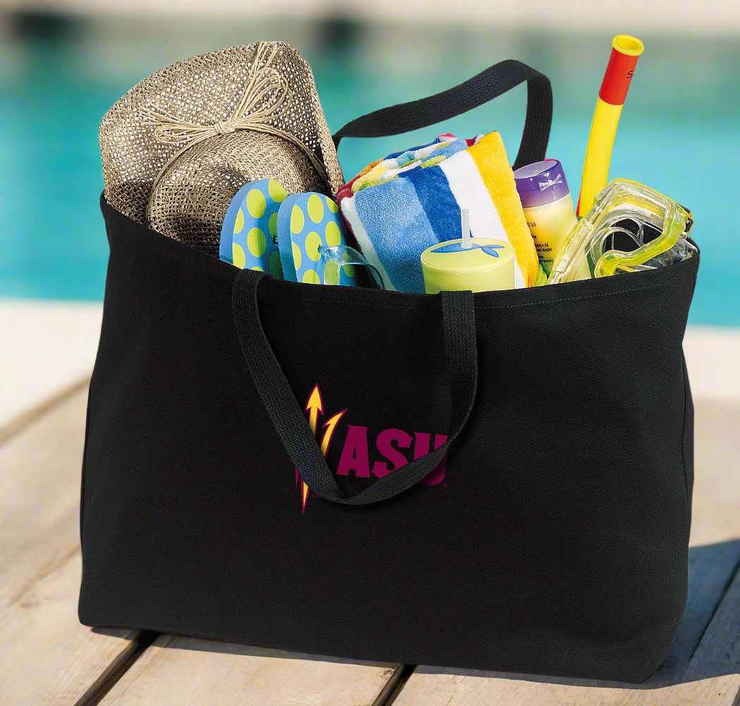 Arizona State Large Tote Bag ASU Jumbo Tote for Beach Pool or Travel