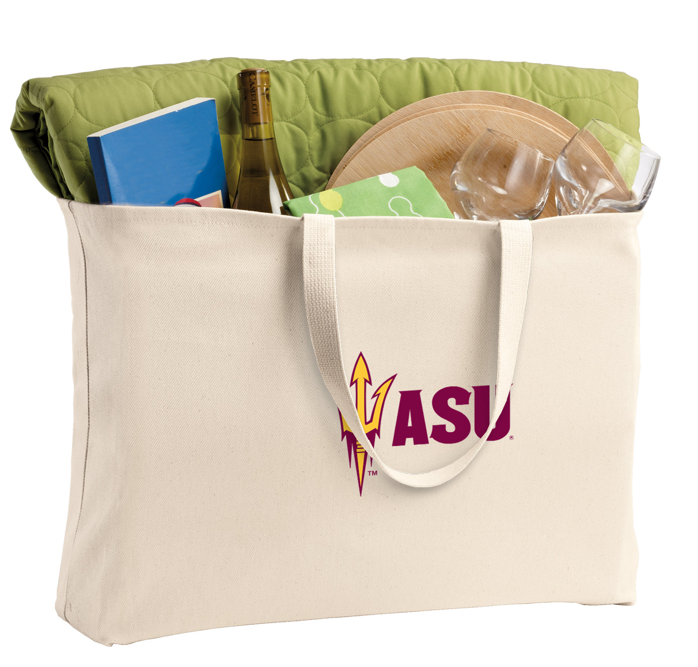 Arizona State Large Tote Bag ASU Jumbo Tote for Beach Pool or Travel