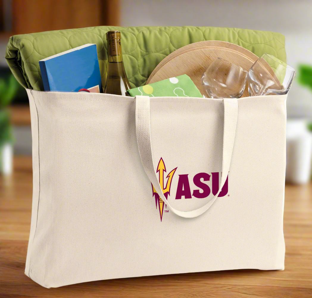 Arizona State Large Tote Bag ASU Jumbo Tote for Beach Pool or Travel