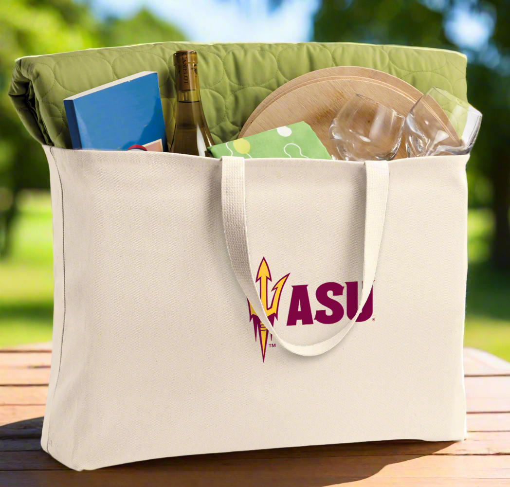 Arizona State Large Tote Bag ASU Jumbo Tote for Beach Pool or Travel