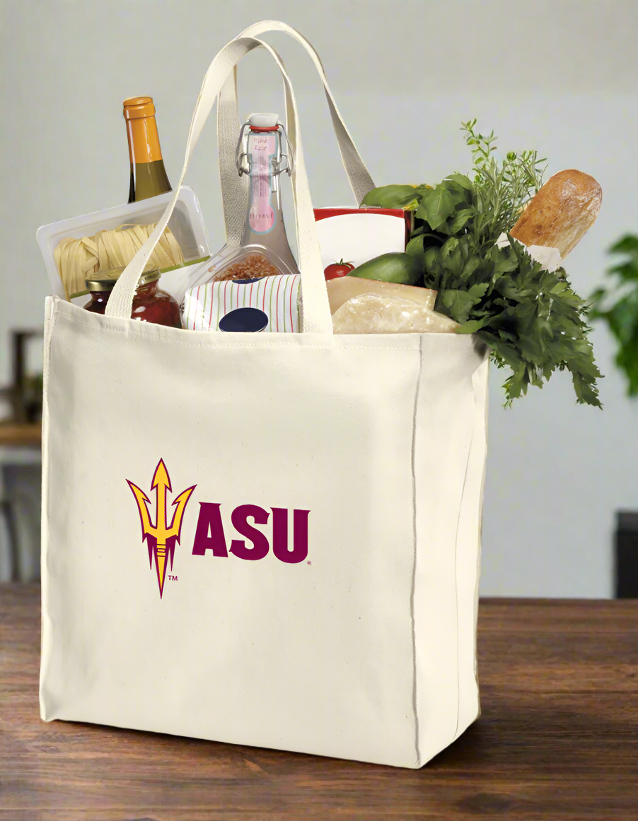 Arizona State Grocery Shopping Bags 2 PC SET ASU Reusable Cotton Bags