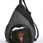 ASU Sling Backpack Arizona State University Bag with Soccer Ball or Volleyball Bag Sports Gear Compartment Practice Bag