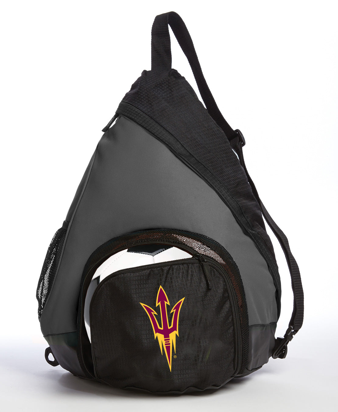 ASU Sling Backpack Arizona State University Bag with Soccer Ball or Volleyball Bag Sports Gear Compartment Practice Bag