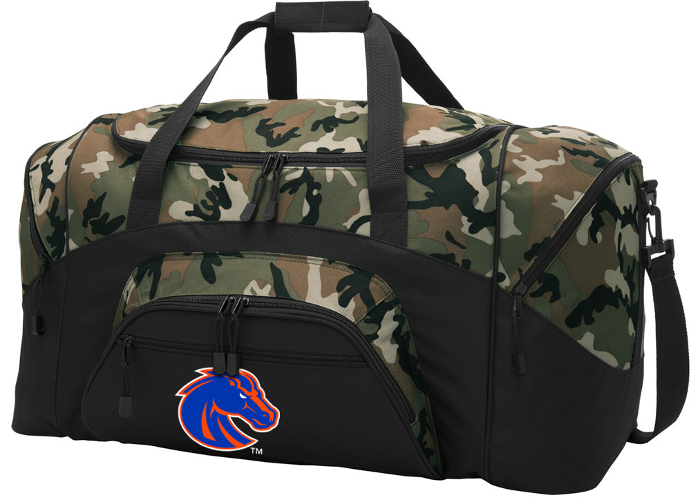 Boise State Large Camo Duffel Bag Broncos Suitcase or Sports Gear Bag