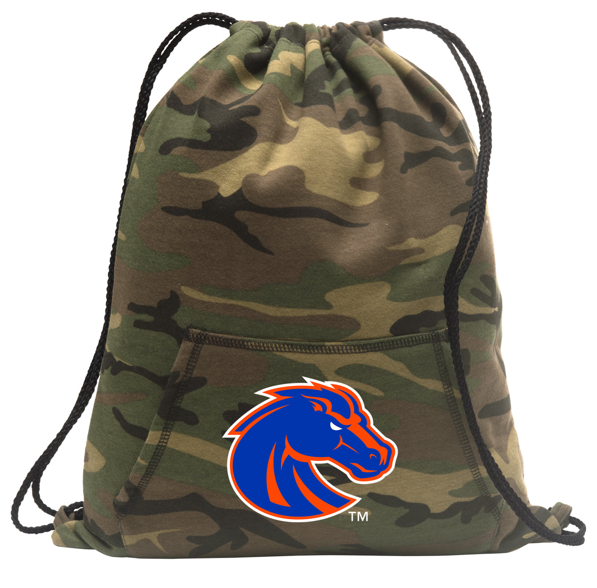 Boise State Camo Drawstring Backpack Broncos Hoody Style Cinch Pack Bag