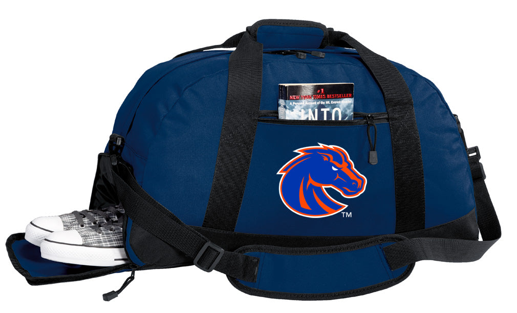 Boise State Duffel Bag Broncos Gym or Sports Bag with Shoe Pocket