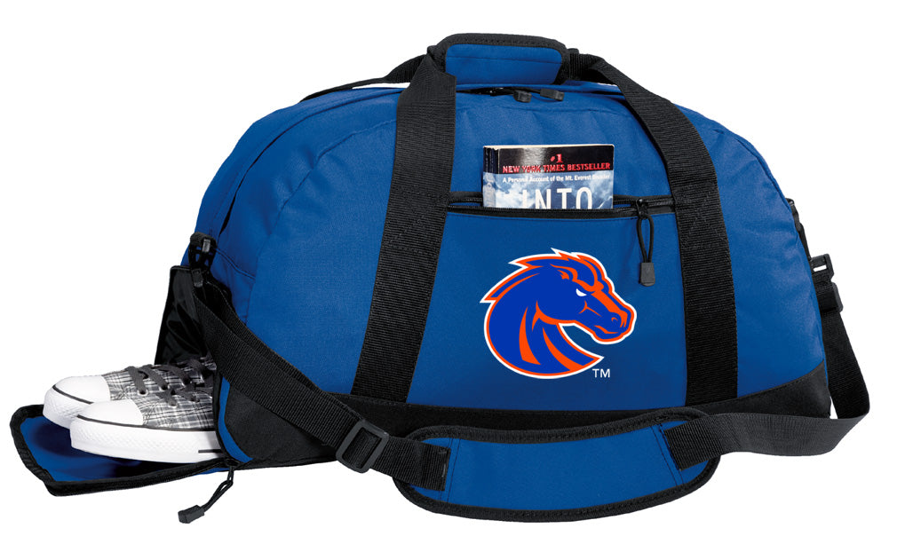 Boise State Duffel Bag Broncos Gym or Sports Bag with Shoe Pocket