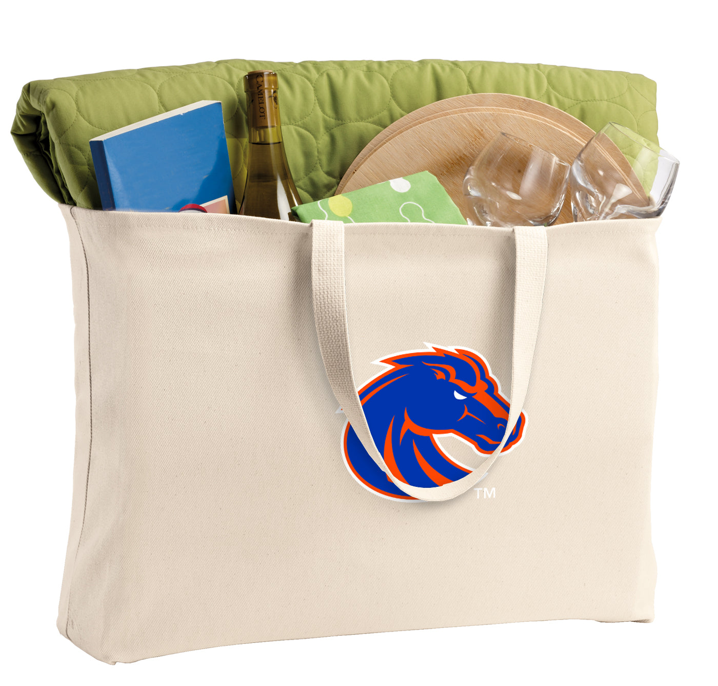 Boise State Large Tote Bag Broncos Jumbo Tote for Beach Pool or Travel