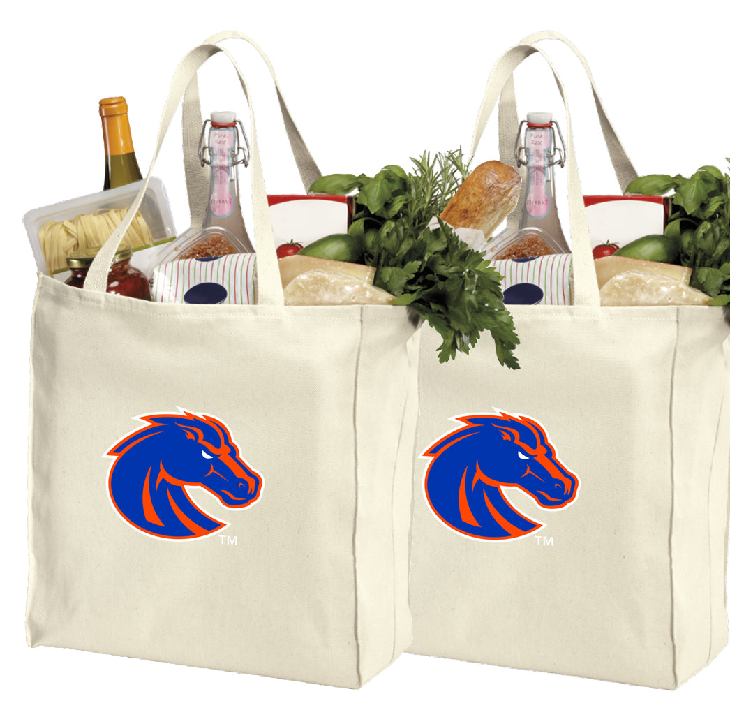 Boise State Grocery Shopping Bags 2 PC SET Broncos Reusable Cotton Bags