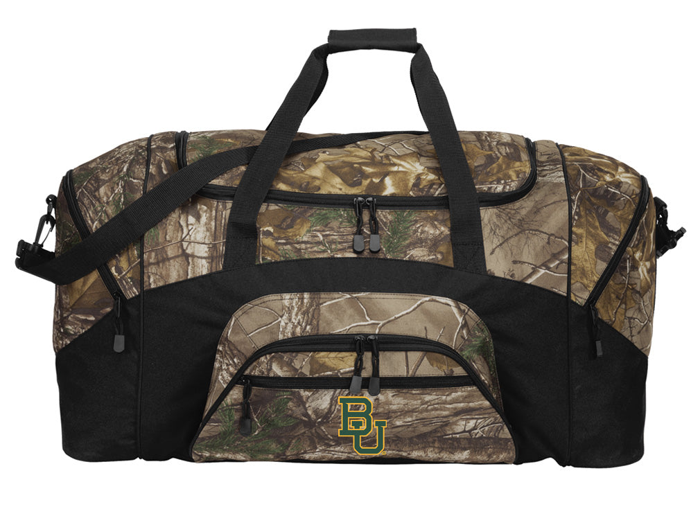 Baylor University Camo Large Duffel Bag BU Bears Suitcase Travel Bag or Sports Gear Bag