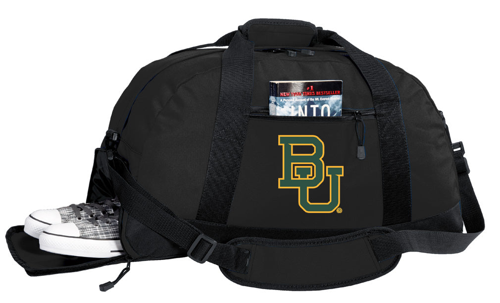 Baylor University Duffel Bag BU Bears Gym or Sports Bag with Shoe Pocket