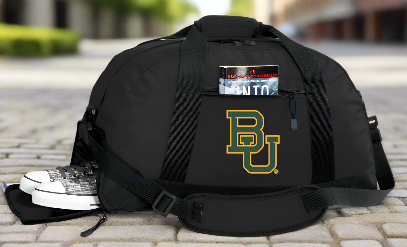 Baylor University Duffel Bag BU Bears Gym or Sports Bag with Shoe Pocket