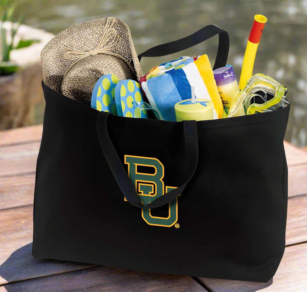 Baylor University Large Tote Bag BU Bears Jumbo Tote for Beach Pool or Travel